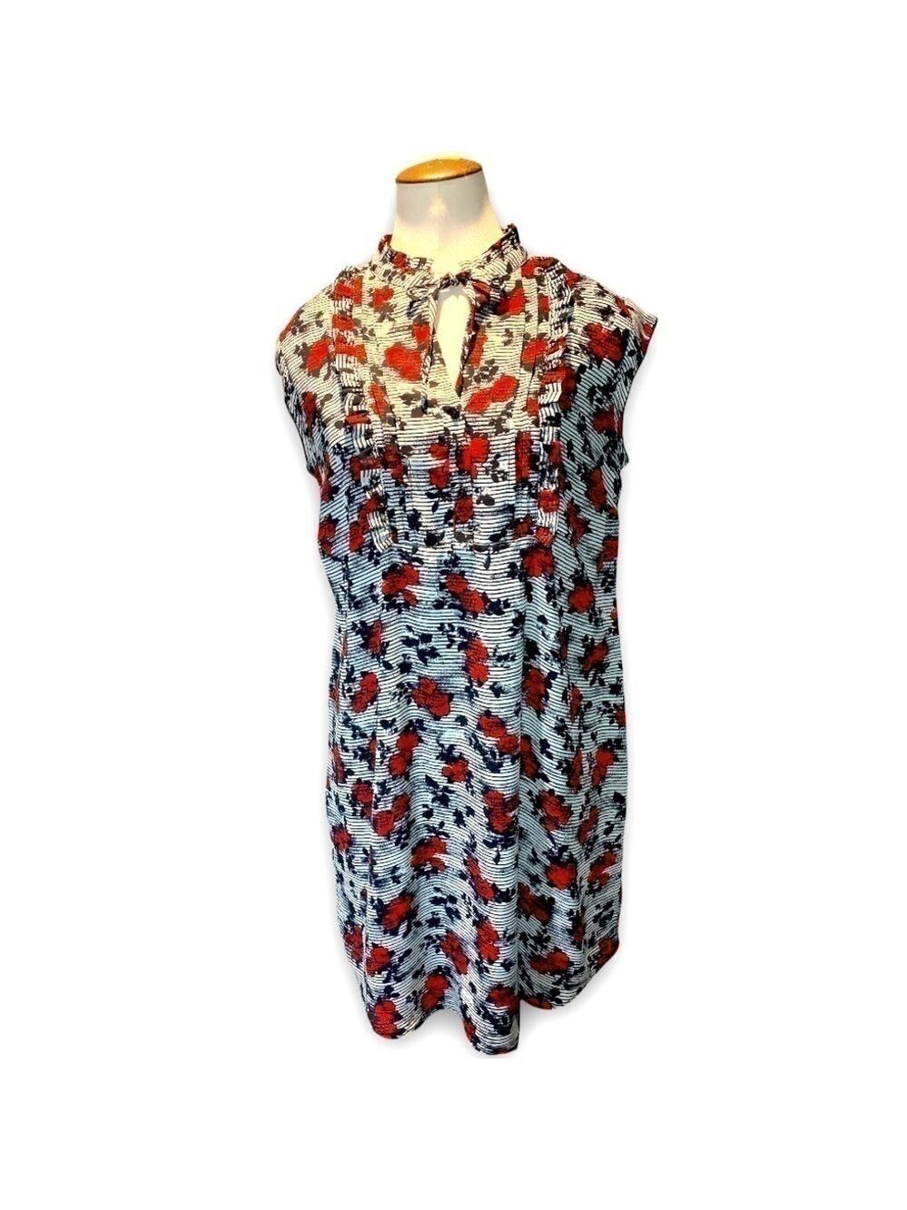 Stork & Babe XS Sleeveless Tunic Black Red Roses White Flowy Midi Dress